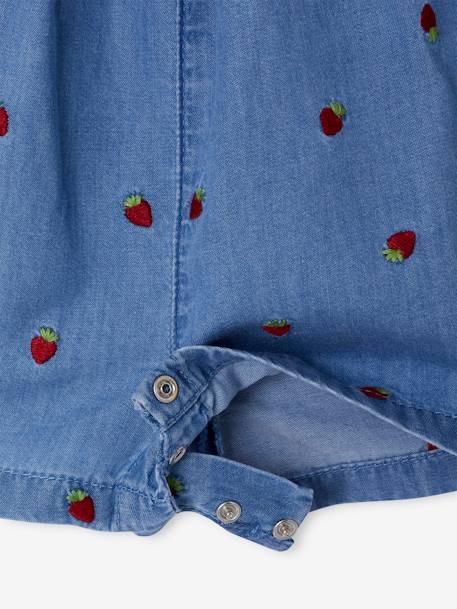 Baby Kurzoverall aus luftigem Denim double stone - vertbaudet enfant 