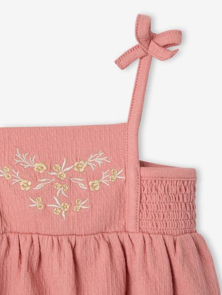 Baby romper met smock rozen - vertbaudet enfant 