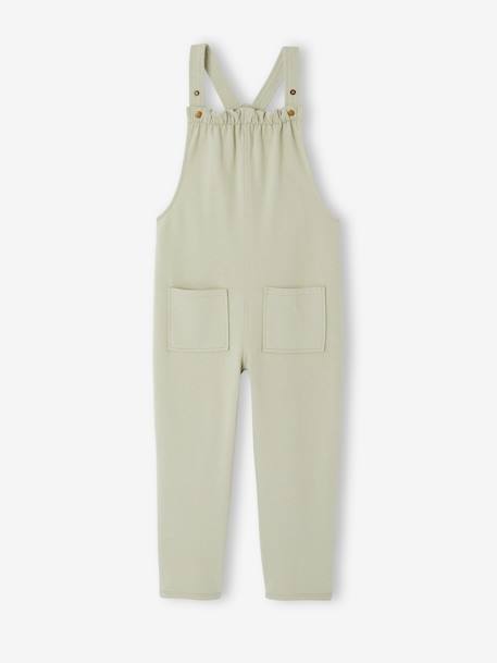 Meisjesset met T-shirt en tuinbroek rozen+saliegroen - vertbaudet enfant 