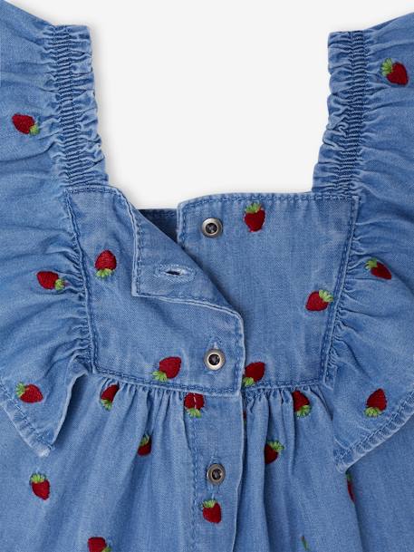 Baby Kurzoverall aus luftigem Denim double stone - vertbaudet enfant 