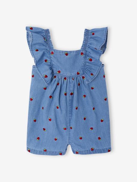 Baby Kurzoverall aus luftigem Denim double stone - vertbaudet enfant 