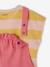 Meisjesset met T-shirt en tuinbroek rozen+saliegroen - vertbaudet enfant 