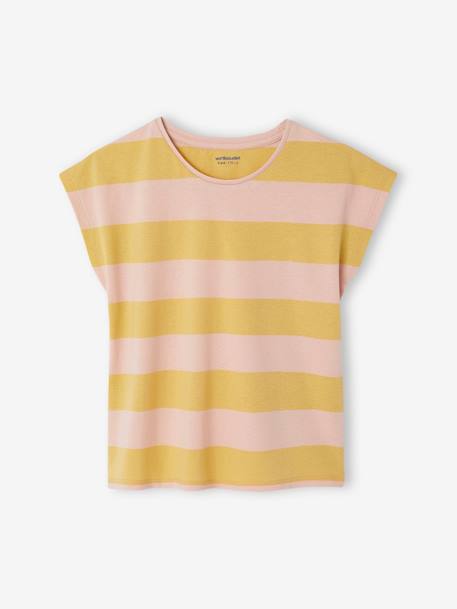 Meisjesset met T-shirt en tuinbroek rozen+saliegroen - vertbaudet enfant 