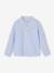 Jongensoverhemd met maokraag van katoen/linnen met oprolbare mouwen hemelsblauw+leiblauw+saliegroen+wit - vertbaudet enfant 