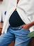Rechtstreeks zwangerschapsbroek met naadloze band denimgrijs+ecru+ongewassen denim+stone - vertbaudet enfant 