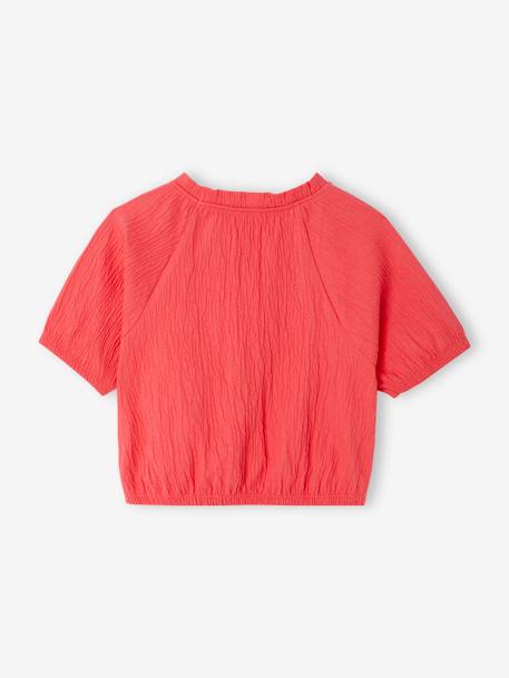 Crop top voor meisjes ecru+koraal+saliegroen - vertbaudet enfant 