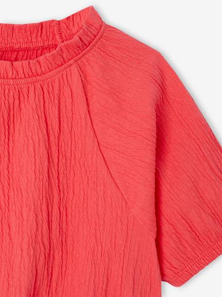 Crop top voor meisjes ecru+koraal+saliegroen - vertbaudet enfant 