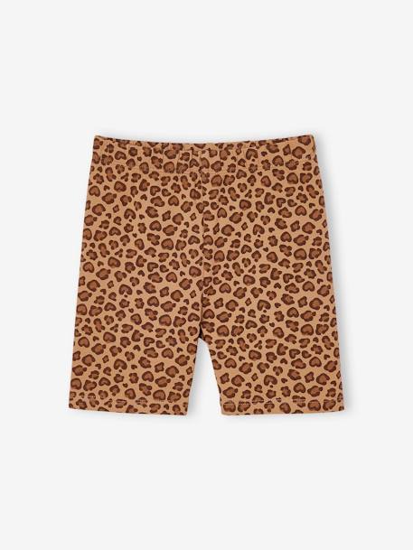 Set van 2 fietsshorts voor meisjes beige+koraal - vertbaudet enfant 