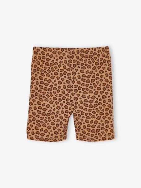 Set van 2 fietsshorts voor meisjes beige+koraal - vertbaudet enfant 