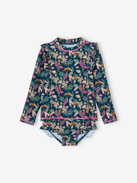 Badpak voor meisjes, 2-delig, anti-UV dennen - vertbaudet enfant 