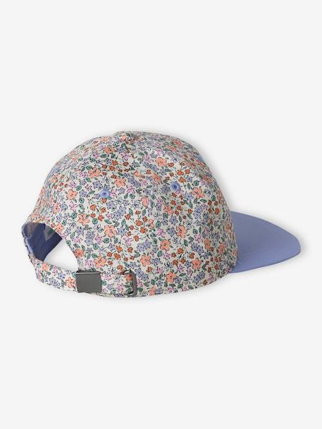 Gebloemde meisjespet blauw+wit, bedrukt - vertbaudet enfant 