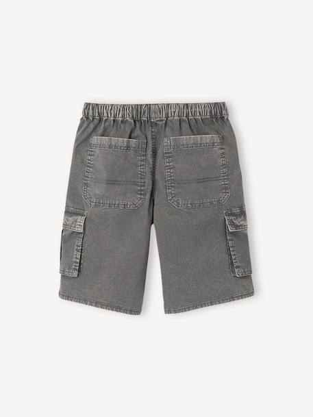 Bermuda battle met een verbleekte look voor jongens antraciet - vertbaudet enfant 