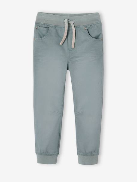 Jongensjoggingbroek, eenvoudig aan te trekken grijsblauw+kaki+karamel+marineblauw - vertbaudet enfant 