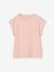 Effen Basics meisjesshirt met korte mouwen blauwgroen+ecru+marineblauw+snoepjesroze - vertbaudet enfant 