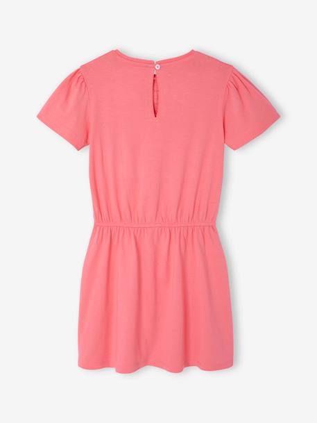 Meisjesjurk met macramé detail groen+rozen - vertbaudet enfant 