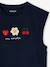 Meisjesshirt met paradijsvogel en schoudermouwen marineblauw - vertbaudet enfant 