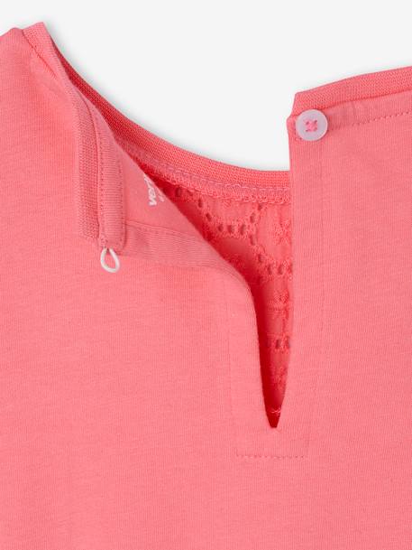 Meisjesjurk met macramé detail groen+rozen - vertbaudet enfant 