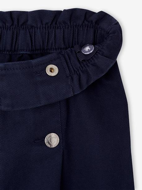 Wijde meisjesbroek met knopen marineblauw+rood - vertbaudet enfant 