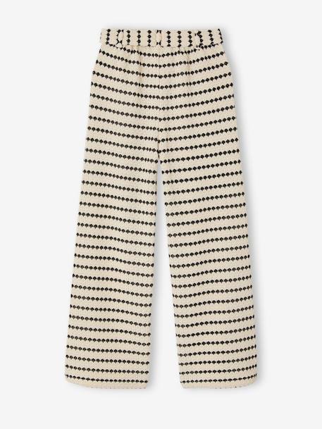 Wijde sweater met fantasie breisel voor meisjes JONEN zwart+zwart, gestreept - vertbaudet enfant 
