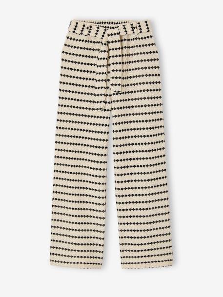Wijde sweater met fantasie breisel voor meisjes JONEN zwart+zwart, gestreept - vertbaudet enfant 