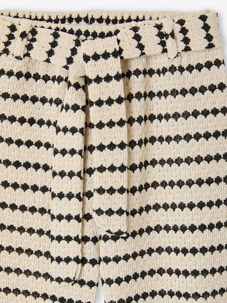 Wijde sweater met fantasie breisel voor meisjes JONEN zwart+zwart, gestreept - vertbaudet enfant 