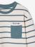 Aanpasbaar jongensshirt met strepen blauwgroen+ecru+rood - vertbaudet enfant 