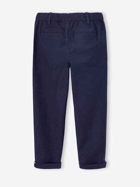 Chinobroek jongens, eenvoudig aan te trekken beige+marineblauw - vertbaudet enfant 