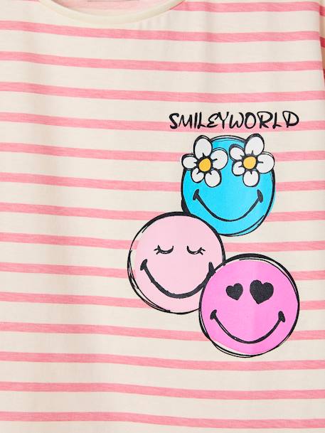 T-shirt Smiley® World gestreept roze, gestreept - vertbaudet enfant 
