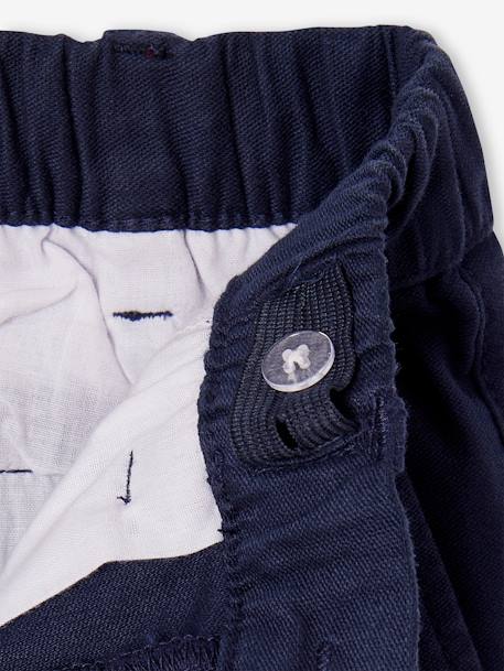 Chinobroek jongens, eenvoudig aan te trekken beige+marineblauw - vertbaudet enfant 