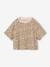Cropped meisjesshirt met korte mouwen beige+ecru+roze (poederkleur) - vertbaudet enfant 