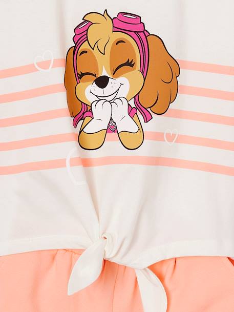 T-shirt met strik + short PAT PATROUILLE® Stella koraal - vertbaudet enfant 