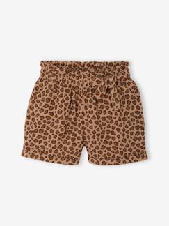 -Meisjesshort in "paperbag"-stijl, van katoengaas