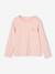 T-shirt Basics met hartjes en pailletten en lange mouwen ecru+roze (poederkleur) - vertbaudet enfant 