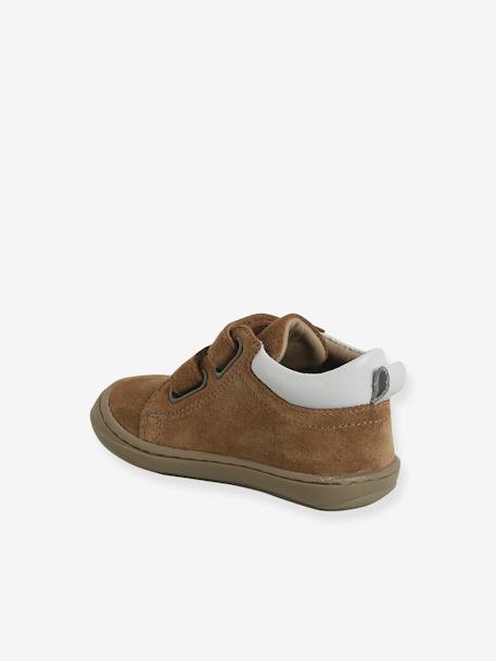 Babyslofjes van zacht leer met antislip beige+blauw+bruin+chocoladebruin+felblauw+groen+oceaanblauw+okergeel+saliegroen+veel beige+veel bruin+veel groen - vertbaudet enfant 