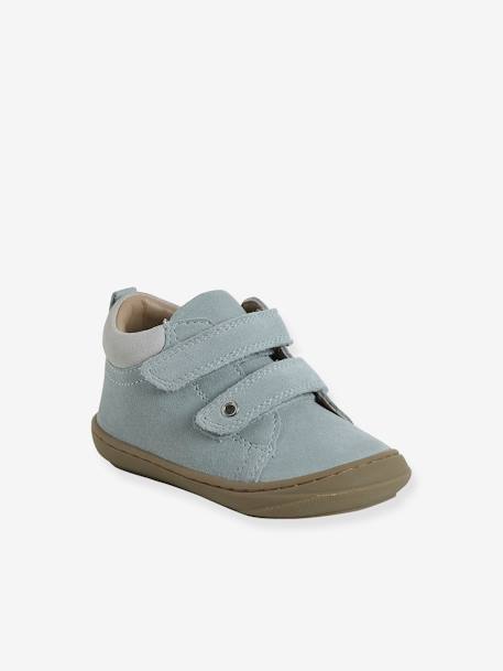 Babyslofjes van zacht leer met antislip beige+blauw+bruin+chocoladebruin+felblauw+groen+oceaanblauw+okergeel+saliegroen+veel beige+veel bruin+veel groen - vertbaudet enfant 