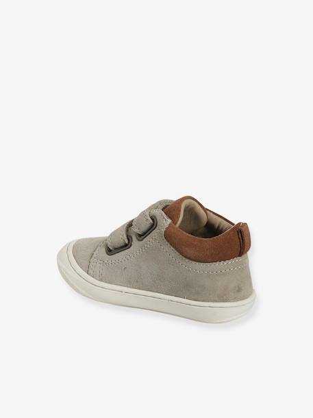 Babyslofjes van zacht leer met antislip beige+blauw+bruin+chocoladebruin+felblauw+groen+oceaanblauw+okergeel+saliegroen+veel beige+veel bruin+veel groen - vertbaudet enfant 