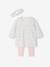 Set pasgeboren baby 3 delen haarband, jurk met motief en legging Nude met print - vertbaudet enfant 
