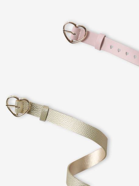 Vertbaudet 2-pack meisjesriem met hartjes lichtroze - vertbaudet enfant 
