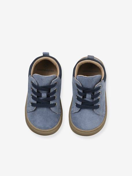 Leren babylaarsjes met veters voor de eerste stapjes blauw+kaki+kameel+marineblauw+veel blauw - vertbaudet enfant 