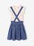 Set meisjesshirt met strepen + rok van katoengaas indigoblauw+lila+saliegroen - vertbaudet enfant 