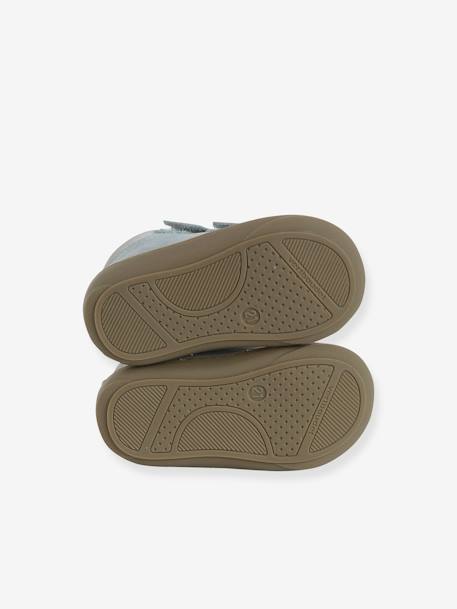 Babyslofjes van zacht leer met antislip beige+blauw+bruin+chocoladebruin+felblauw+groen+oceaanblauw+okergeel+saliegroen+veel beige+veel bruin+veel groen - vertbaudet enfant 