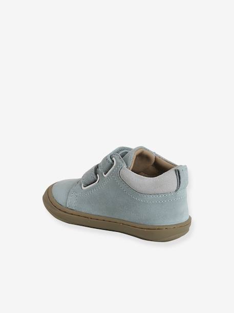 Babyslofjes van zacht leer met antislip beige+blauw+bruin+chocoladebruin+felblauw+groen+oceaanblauw+okergeel+saliegroen+veel beige+veel bruin+veel groen - vertbaudet enfant 