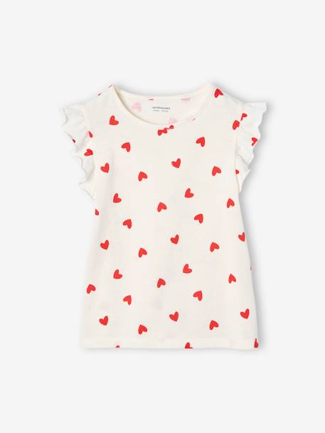 Set meisjesshirt met strepen + rok van katoengaas indigoblauw+lila+saliegroen - vertbaudet enfant 