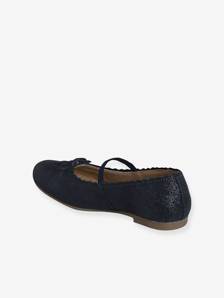 Glanzende leren ballerina's voor meisjes, collectie kleuterschool 6337+6397 - vertbaudet enfant 