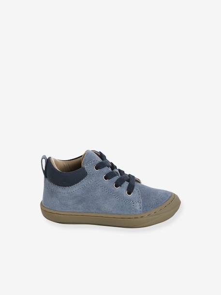 Leren babylaarsjes met veters voor de eerste stapjes blauw+kaki+kameel+marineblauw+veel blauw - vertbaudet enfant 