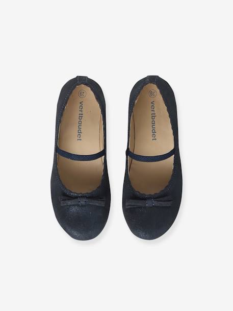 Glanzende leren ballerina's voor meisjes, collectie kleuterschool 6337+6397 - vertbaudet enfant 
