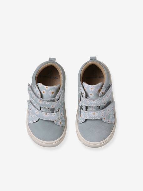 Zachte lederen baby-slofjes voor de eerste stapjes beige, bedrukt+blauw, bedrukt+brons+goud+groen, bedrukt+oudroze+roze (poederkleur)+roze, bedrukt+rozen+turquoiseblauw+veel roze+zachtpaars - vertbaudet enfant 