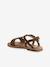 Leren sandalen voor meisjes, collectie kleuterschool 6467+bruin+bruin, bedrukt+turquoiseblauw - vertbaudet enfant 