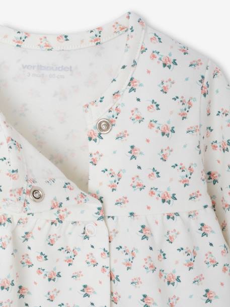 Set pasgeboren baby 3 delen haarband, jurk met motief en legging Nude met print - vertbaudet enfant 