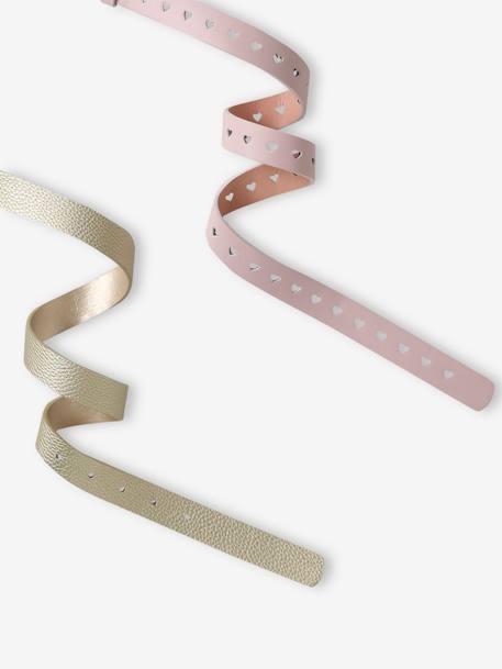 Vertbaudet 2-pack meisjesriem met hartjes lichtroze - vertbaudet enfant 